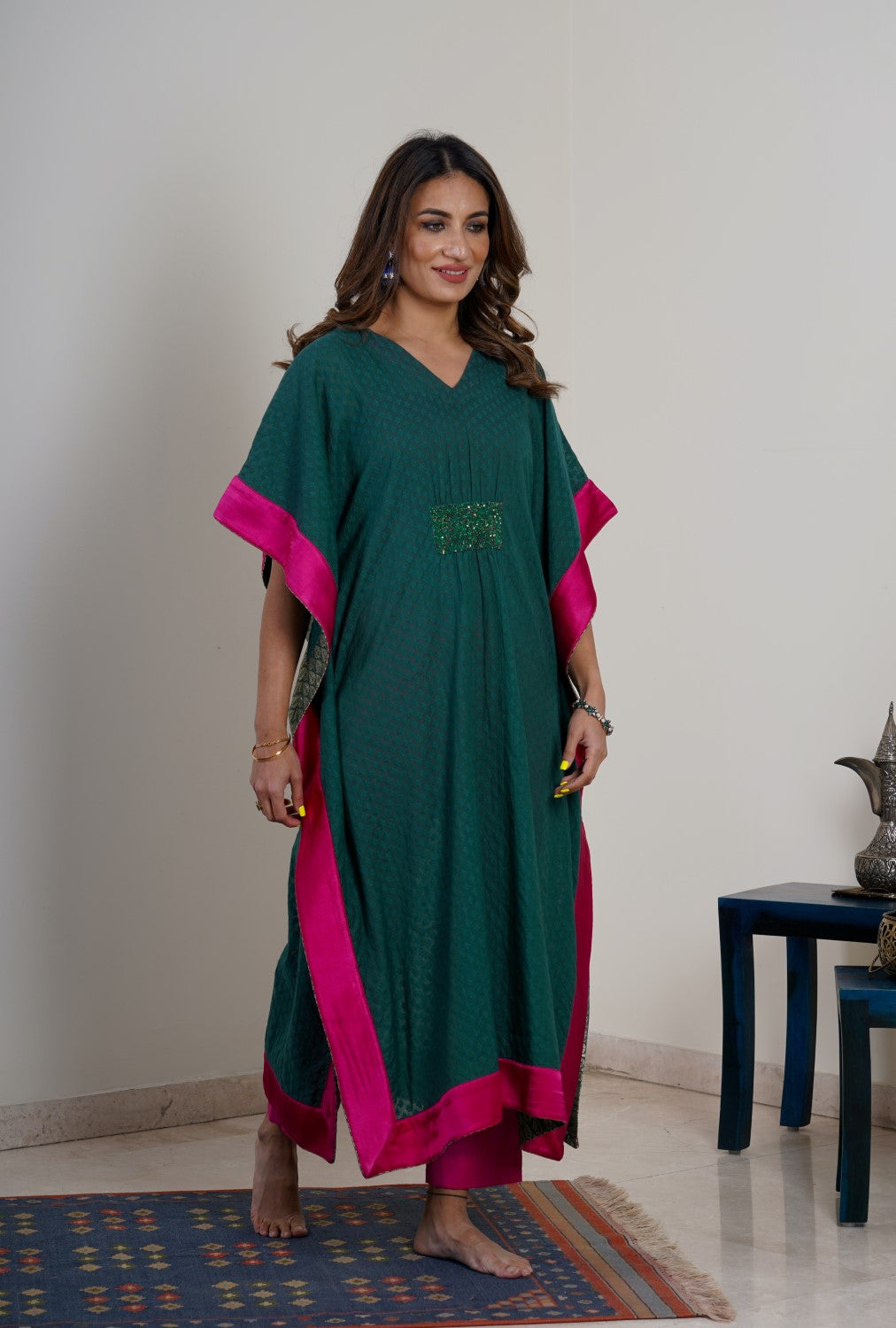 Verdant Grace Kaftan Set