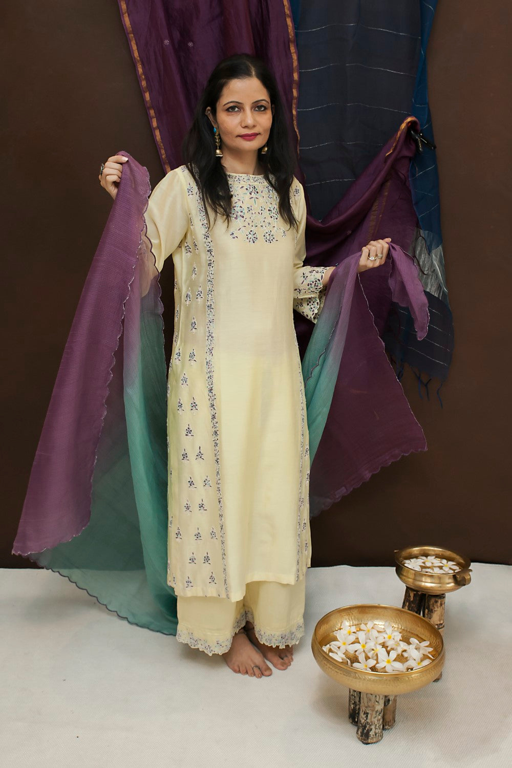 Moghul Long Kurta with Palazzo and dupatta