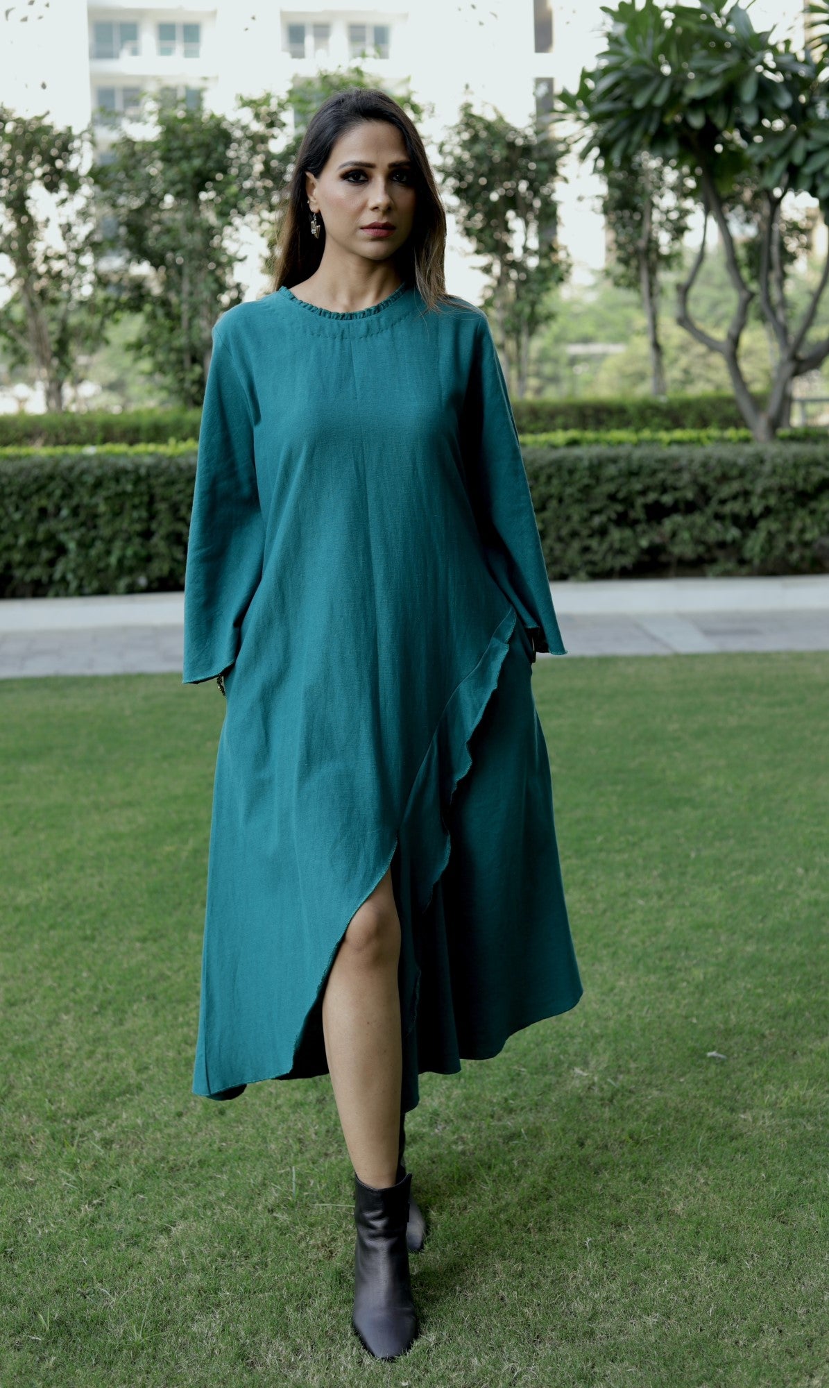 A-line front slit shift Dress