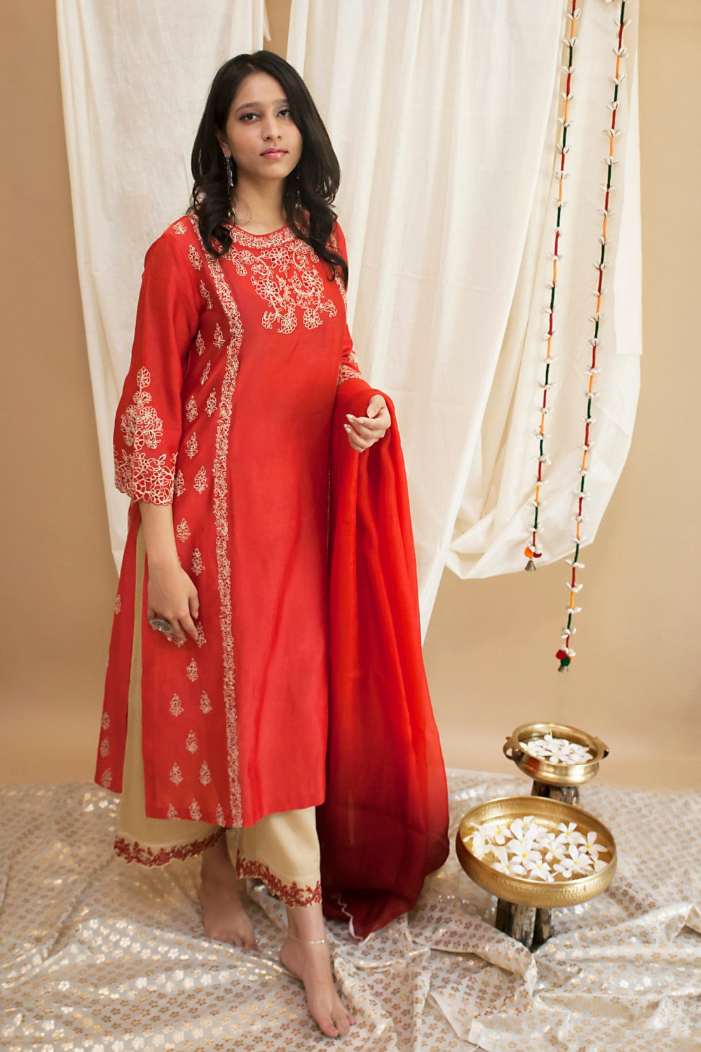 Moghul Long Kurta with Palazzo and dupatta