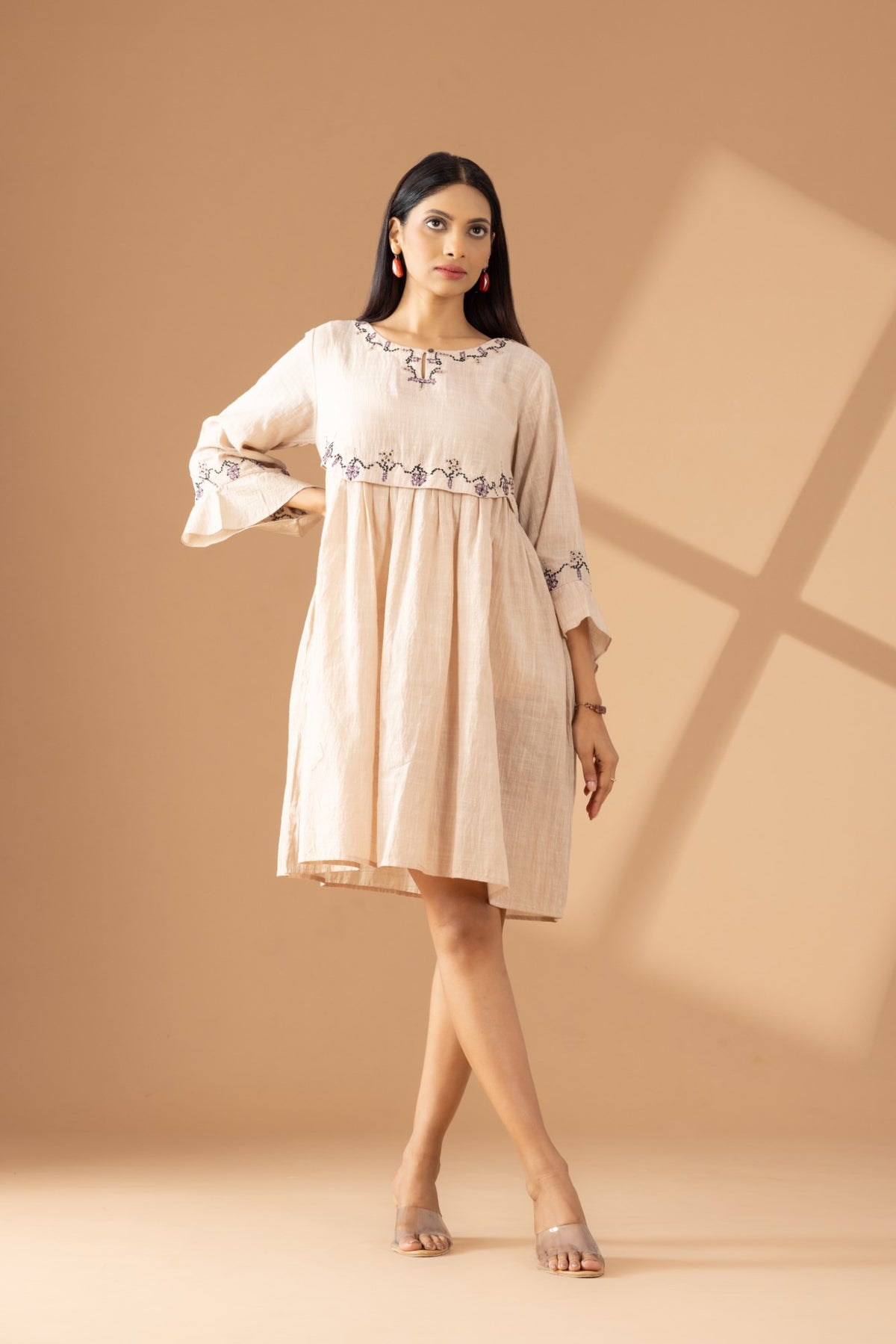 Whisper Dress-Beige
