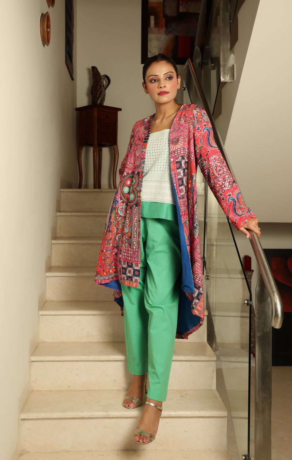 Green Aquamarine Top with Trouser