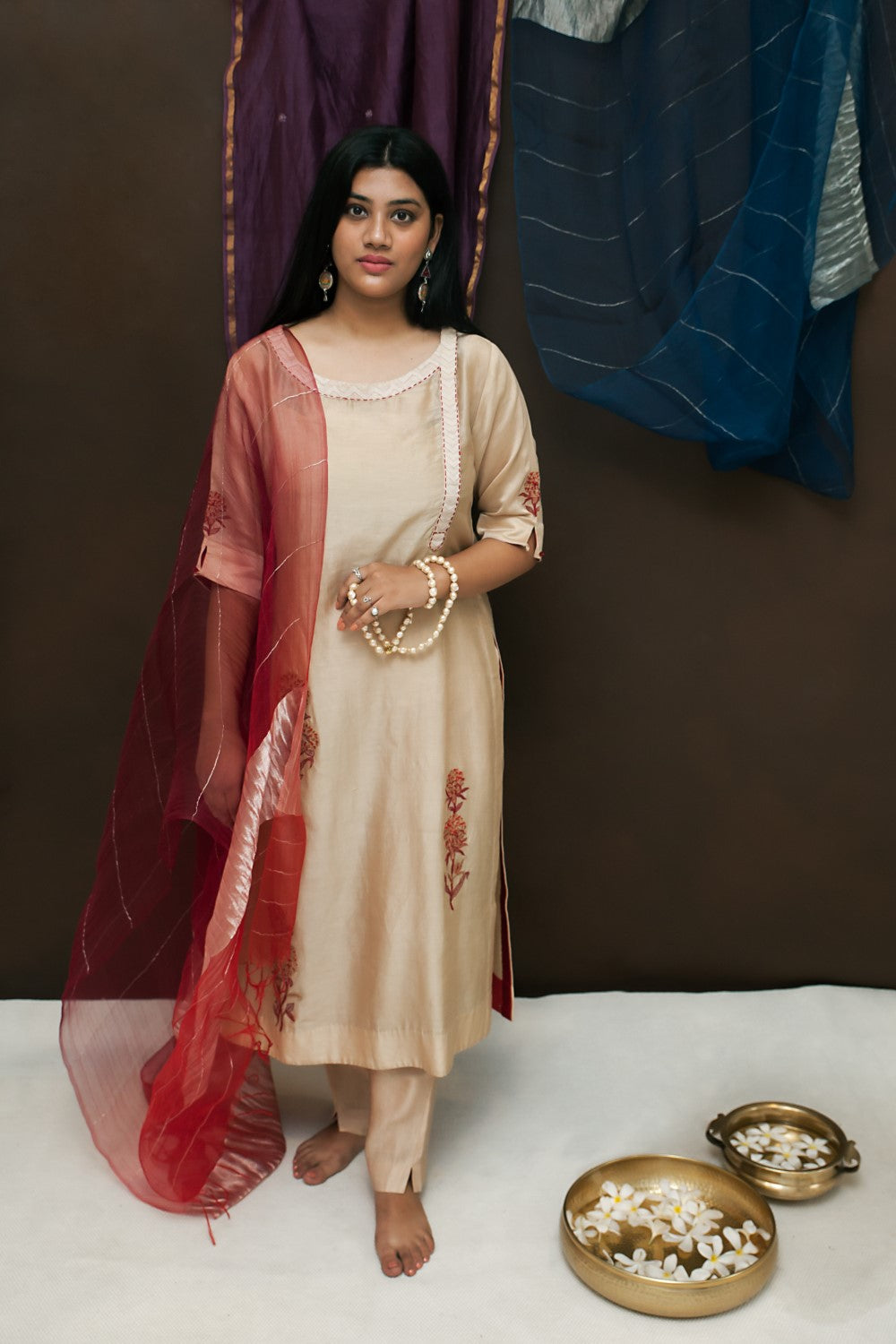 Dahlia kurta with trouser and dupatta