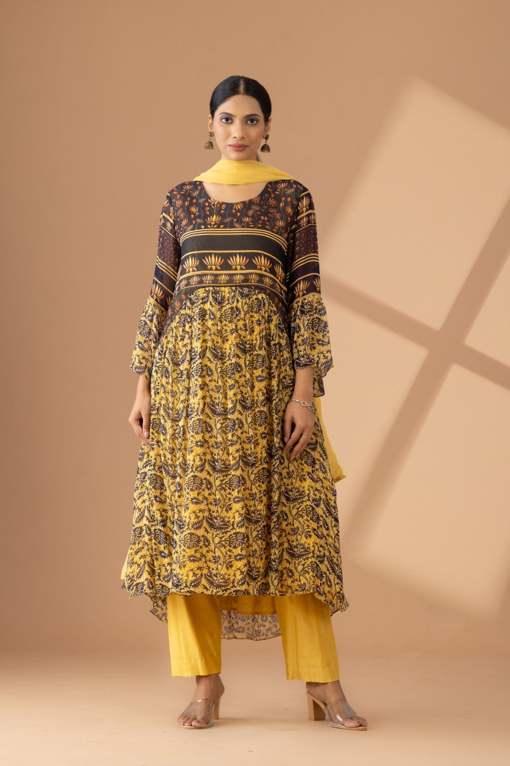 Yellow Citrine Anarkali Set