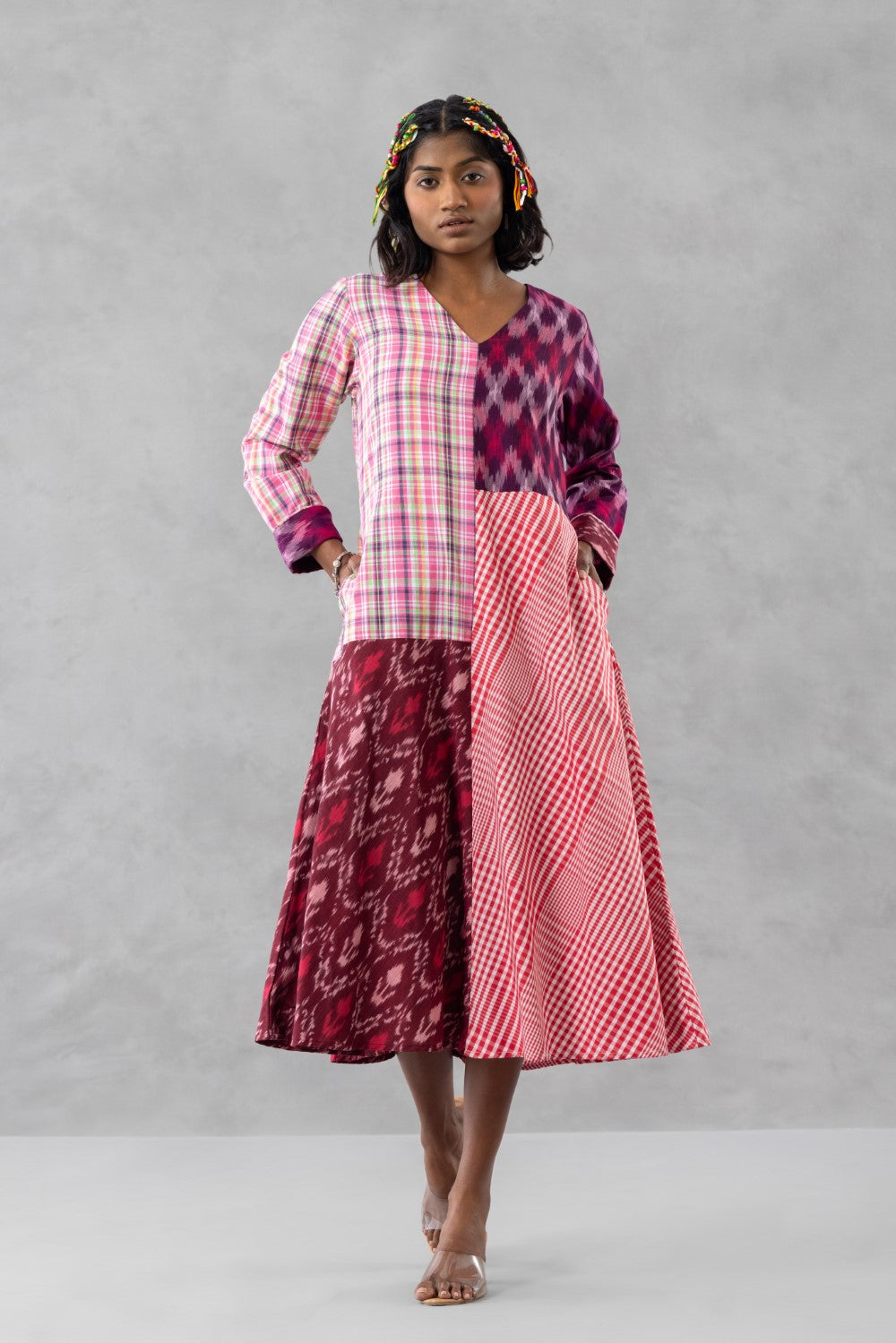 Ikat Patchwork A-line Dress